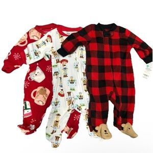 Baby Christmas Fleece Footie Pajamas Size 0-3 Months Disney Toy Story Nutcracker